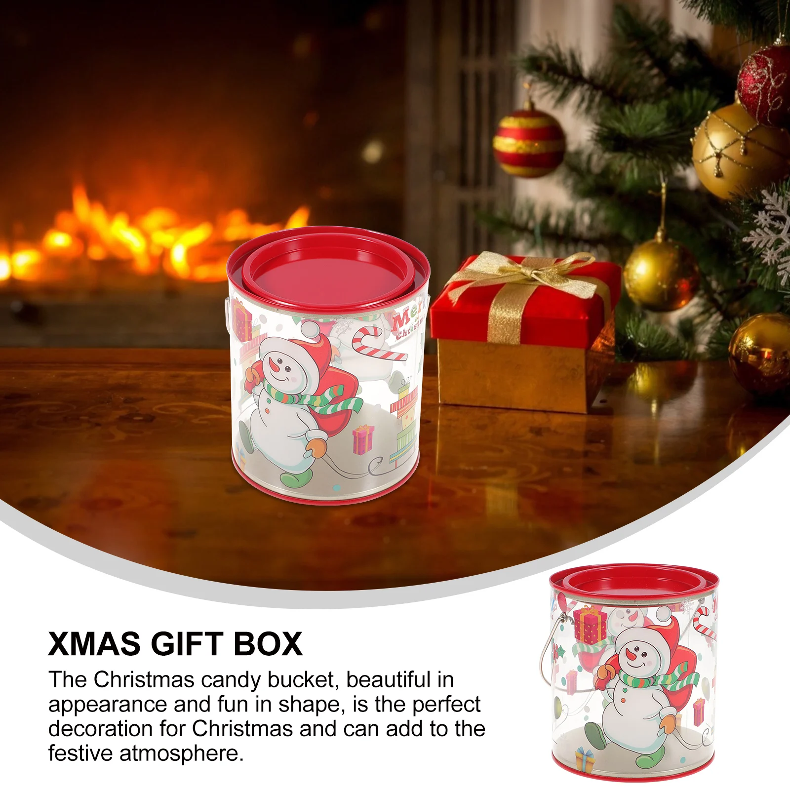 

8Pcs PVC PET Cylinder Christmas Containers Portable Food Jars Safe Materials Bright Colors Storage Xmas