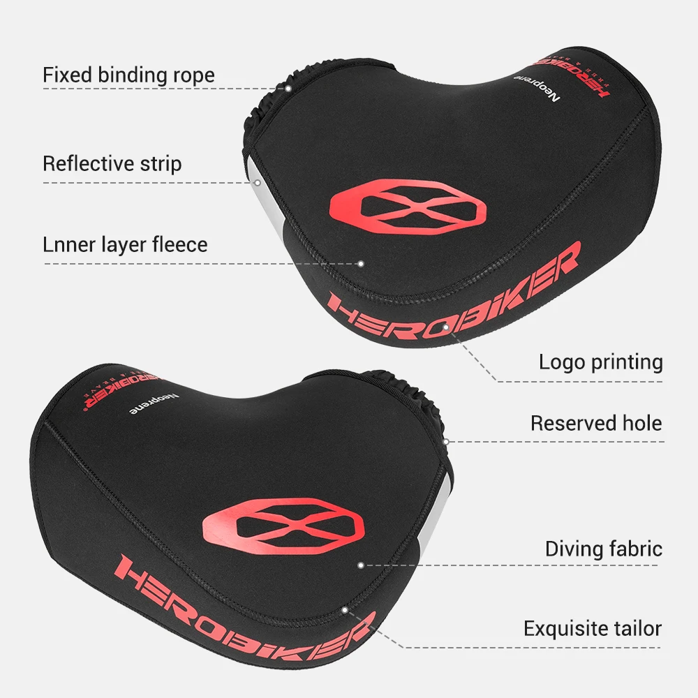Thick Motorcycle Handlebar Protective Motorcycle Scooter Winter Warmer Gloves Grip Handle Bar Muff Rainproof Warm