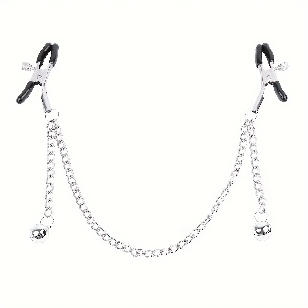 

Metal Nipple Clip with Bell Pandent Chain Breast Clamp Bed Flirting Tools BDSM Adult Sexual Toys for Women and Couples Pleasure