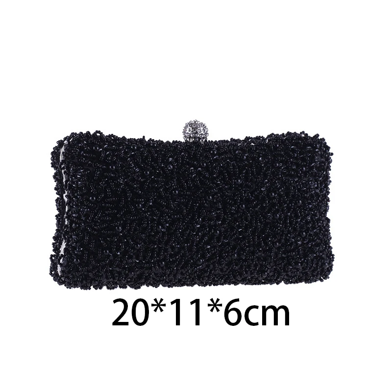 Exquisite Embroidery Diamond Beads Evening Party Clutch Handbag Women Bling Glitter Sequins Rhinestone Shoulder Messenger Purse