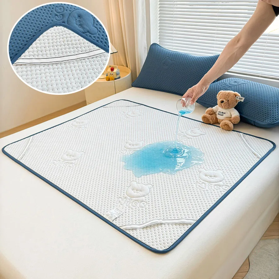New Machine Washable Waterproof Mattress Pad - Stain Resistant Breathable Protective Mat for Crawling Blanket Picnic Pet Pad