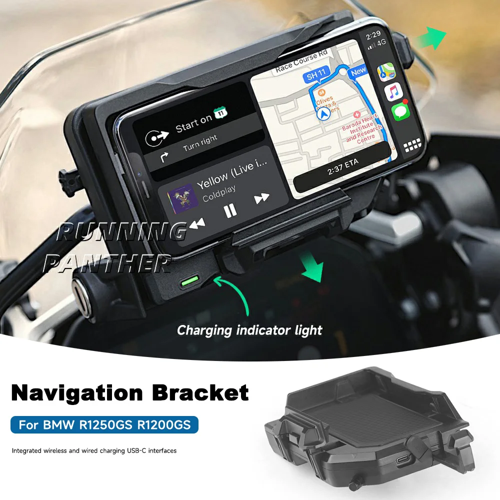 

Держатель для навигации GPS, поддержка беспроводной зарядки F750GS F850GS, для Мотоцикла BMW R1200GS R1250GS LC Adventure USB