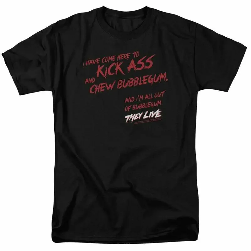 They Live Chew Bubblegum T Shirt Mens Licensed Movie George Frank Black