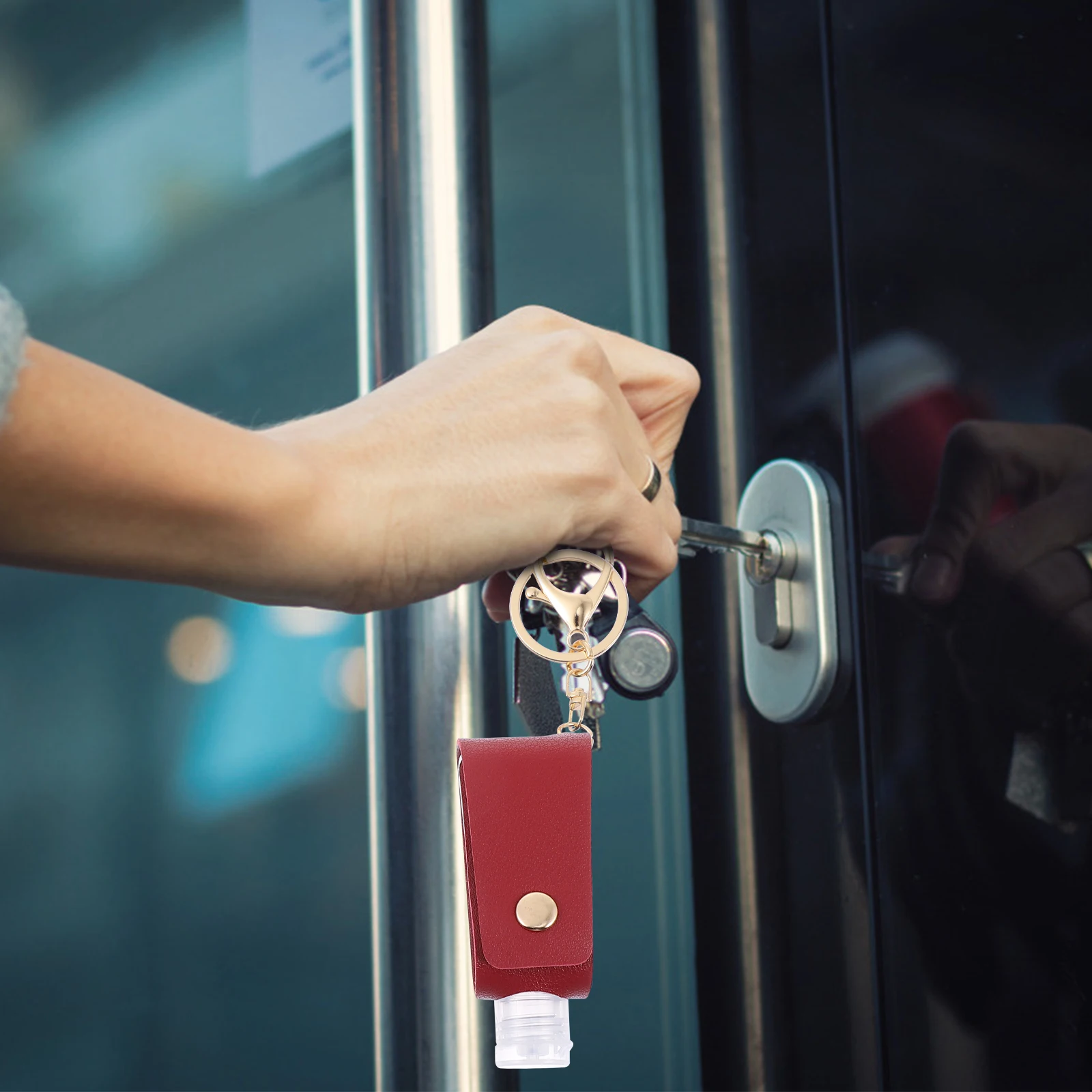 3 set hervulbare 30 ml reissleutelhangerhouders handfleshoezen voor parfumlotion draagbare fles sleutelhanger