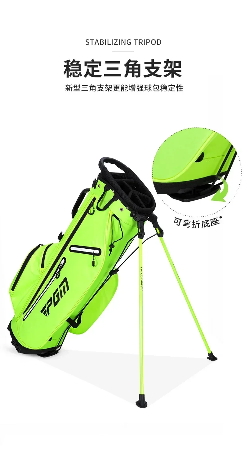 2026PGM Women Golf Bag Lightweight Bracket Bags Full Waterproof Club Backpack Can Hold 13pcs Clubs Silver Light Green