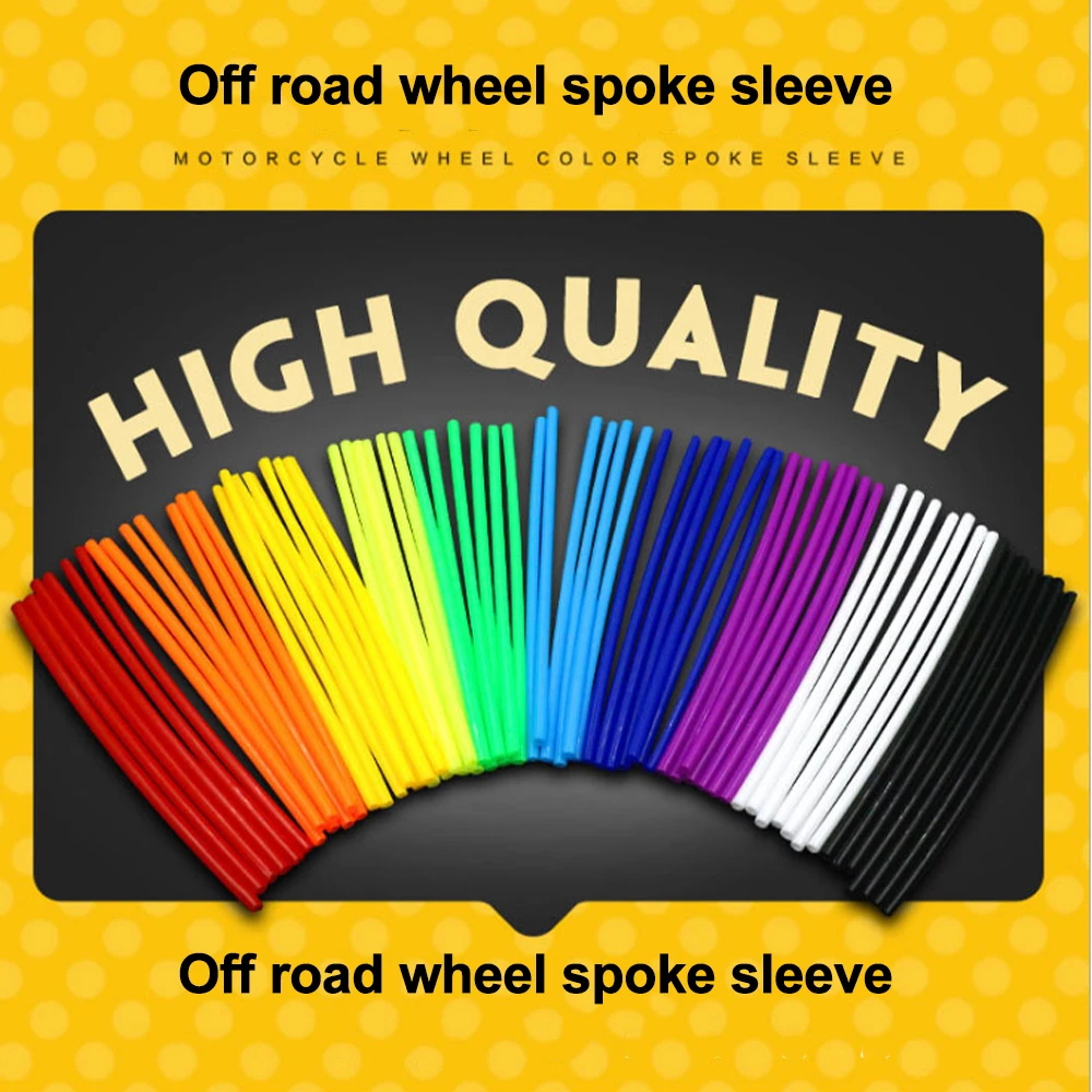 36pcs 17/24mm Universal Motorcycle Dirt Bike Wheel Rim Cover Spoke Skins Wrap Tubes Motocross Wire Wheels Color Spoke Sleeve