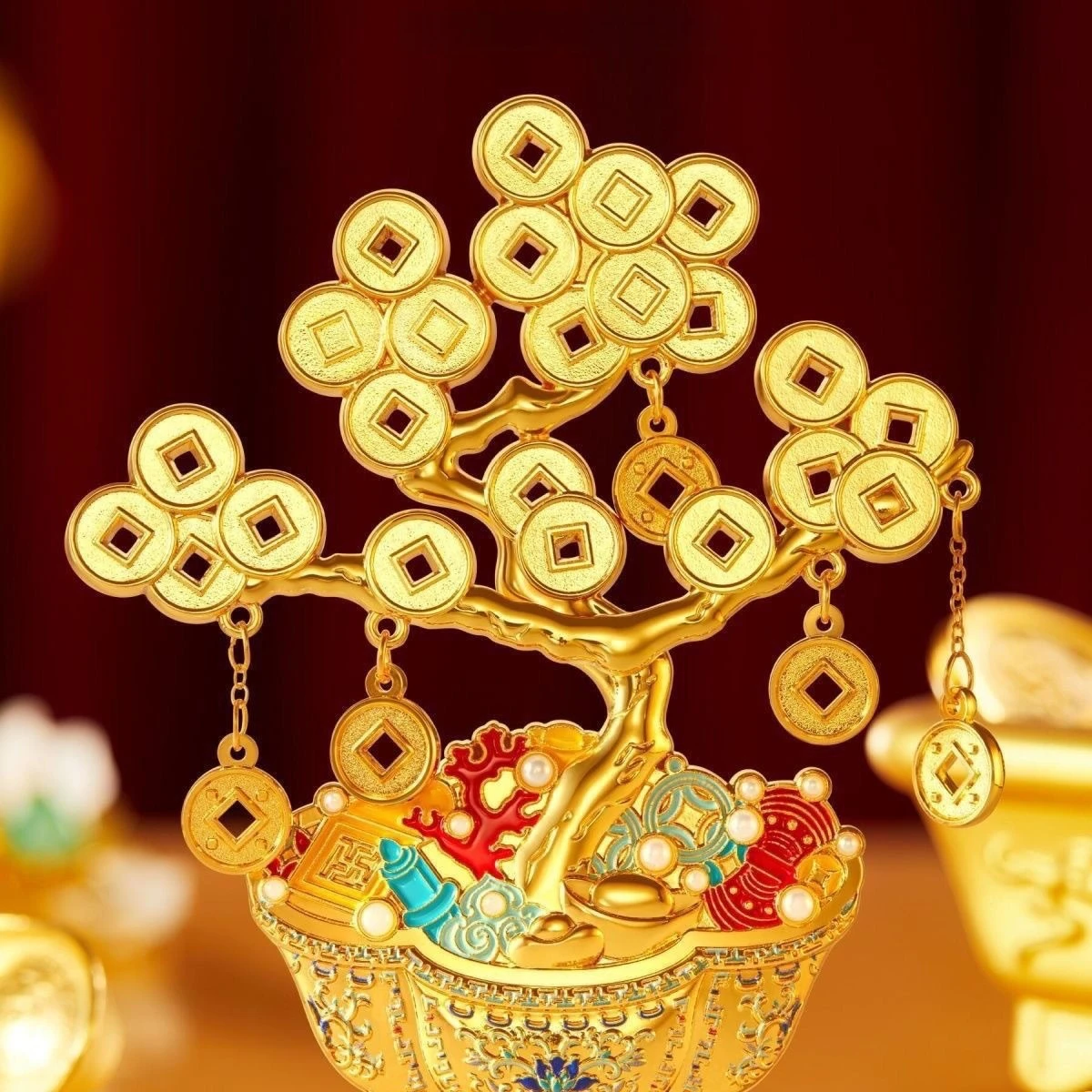 Forbidden City Cultural Creative Lucky Money Tree Fridge Magnet - Metal Magnetic Fortune Attracting Travel Souvenir Home Decor