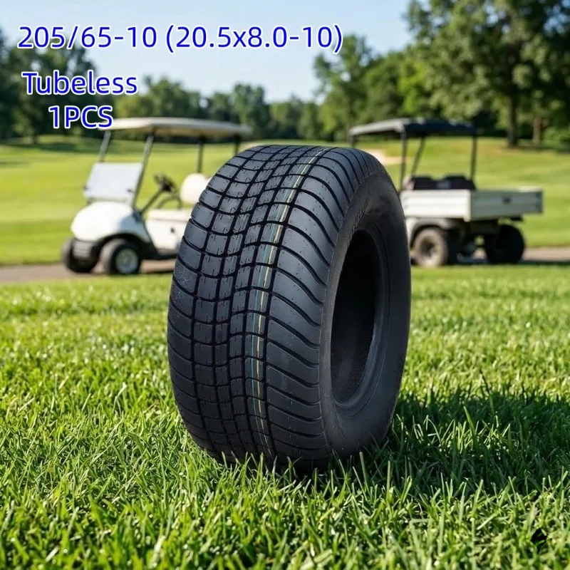 1Pcs 205/65-10 20.5x8.0-10 Golf Cart Tire Tubeless Turf Tyres For Lawn Mower Utility Vehicle Multipurpose Light Load 20.5X8.0-10