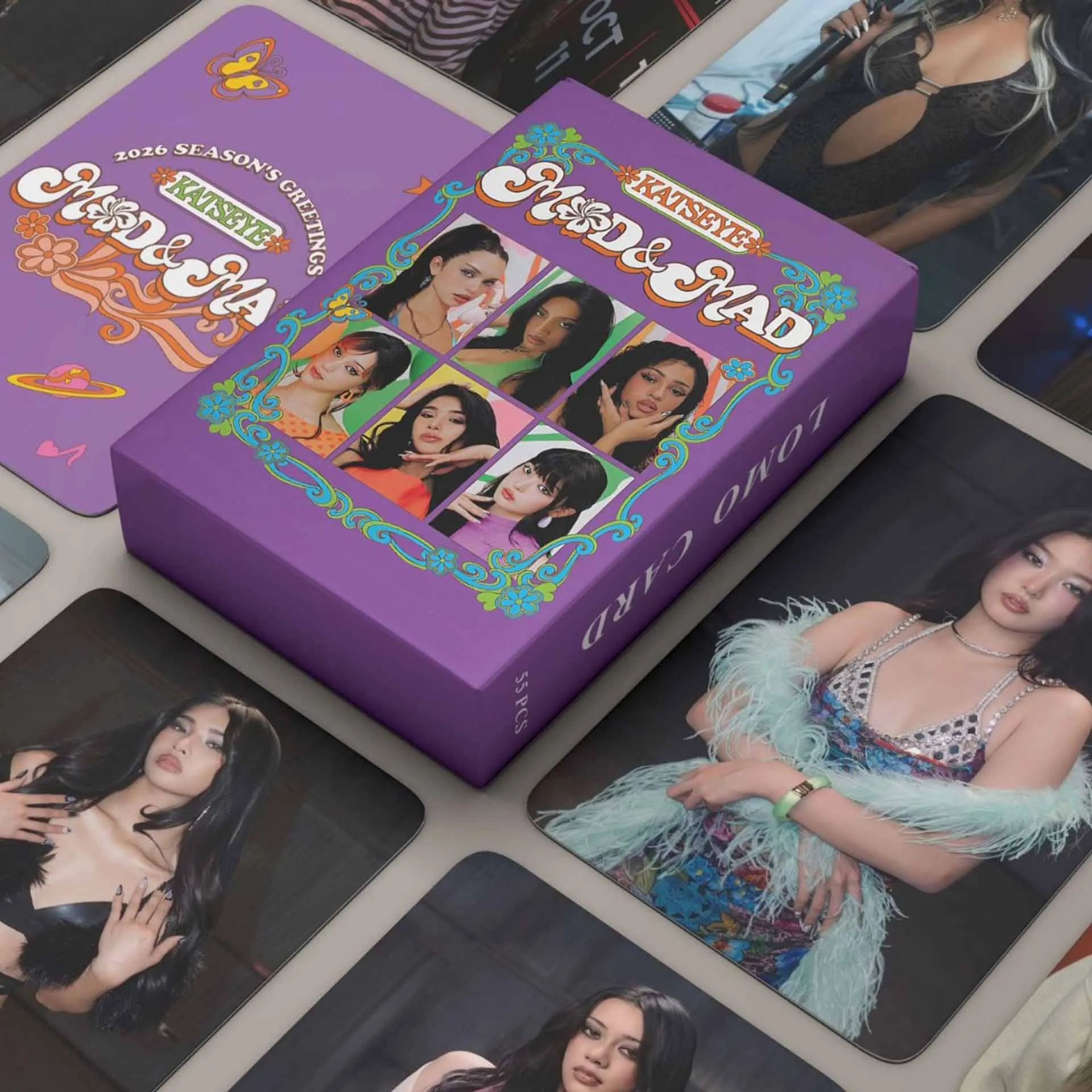 الوافدين الجدد Katseye الليزر الكورية نمط بطاقات الصور صوفيا يونشا دانييلا مزدوجة الجانبين شخصية مفهوم بطاقات المشجعين الهدايا