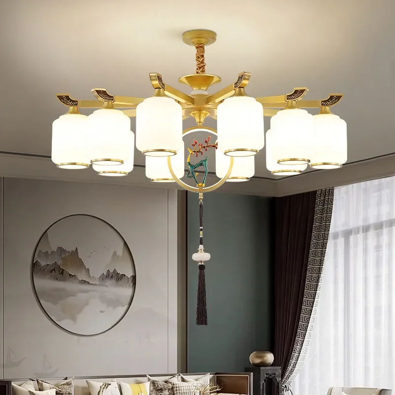 ULANI Contemporary Luxury Brass Pendent Lamp  Chinese style Living Room Dining Room Bedroom Villa Hotel Sample Room Chandelier image 6