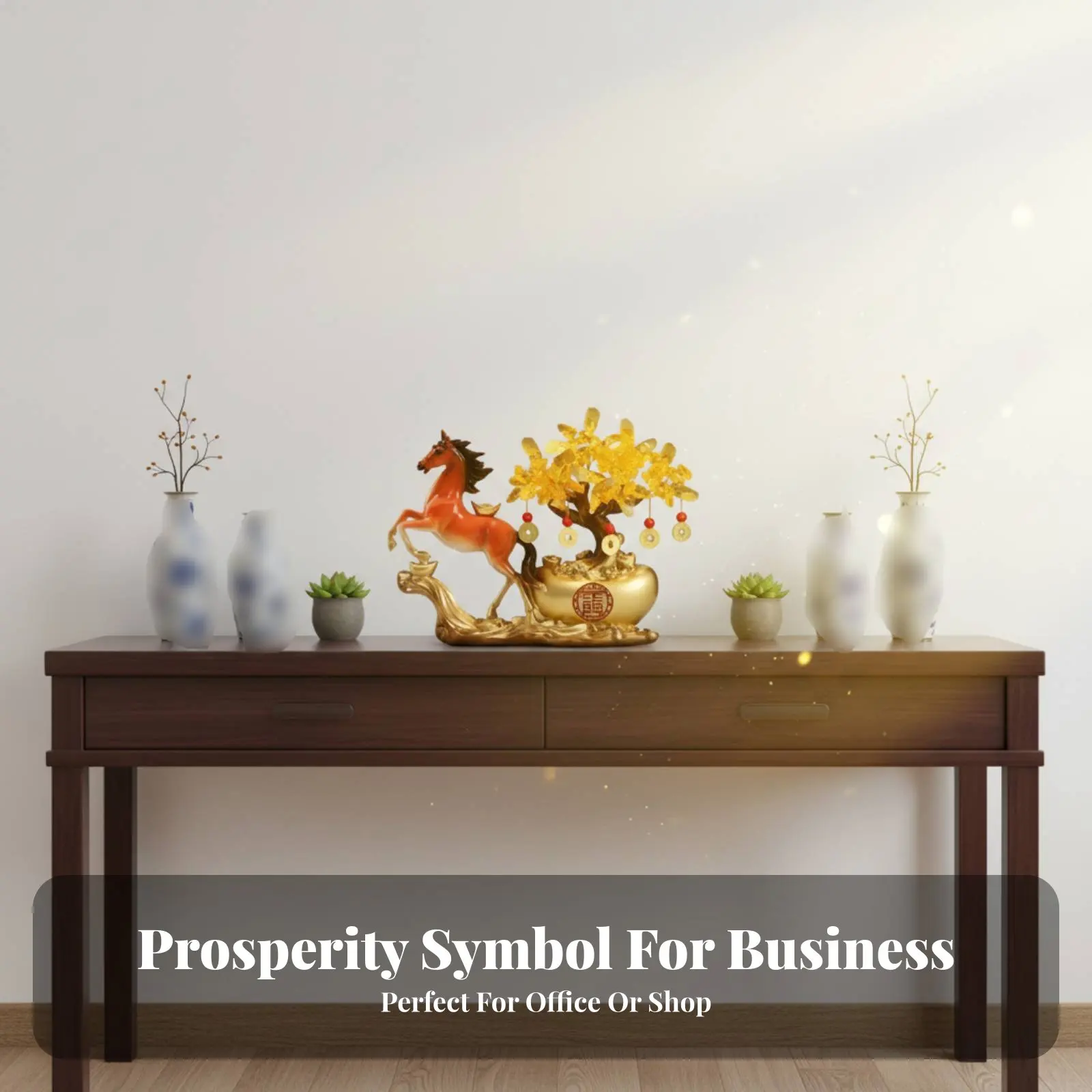 

Денежное дерево Wealth Horse Yuanbao, декор для офиса по фен-шуй, подарок на открытие бизнеса
