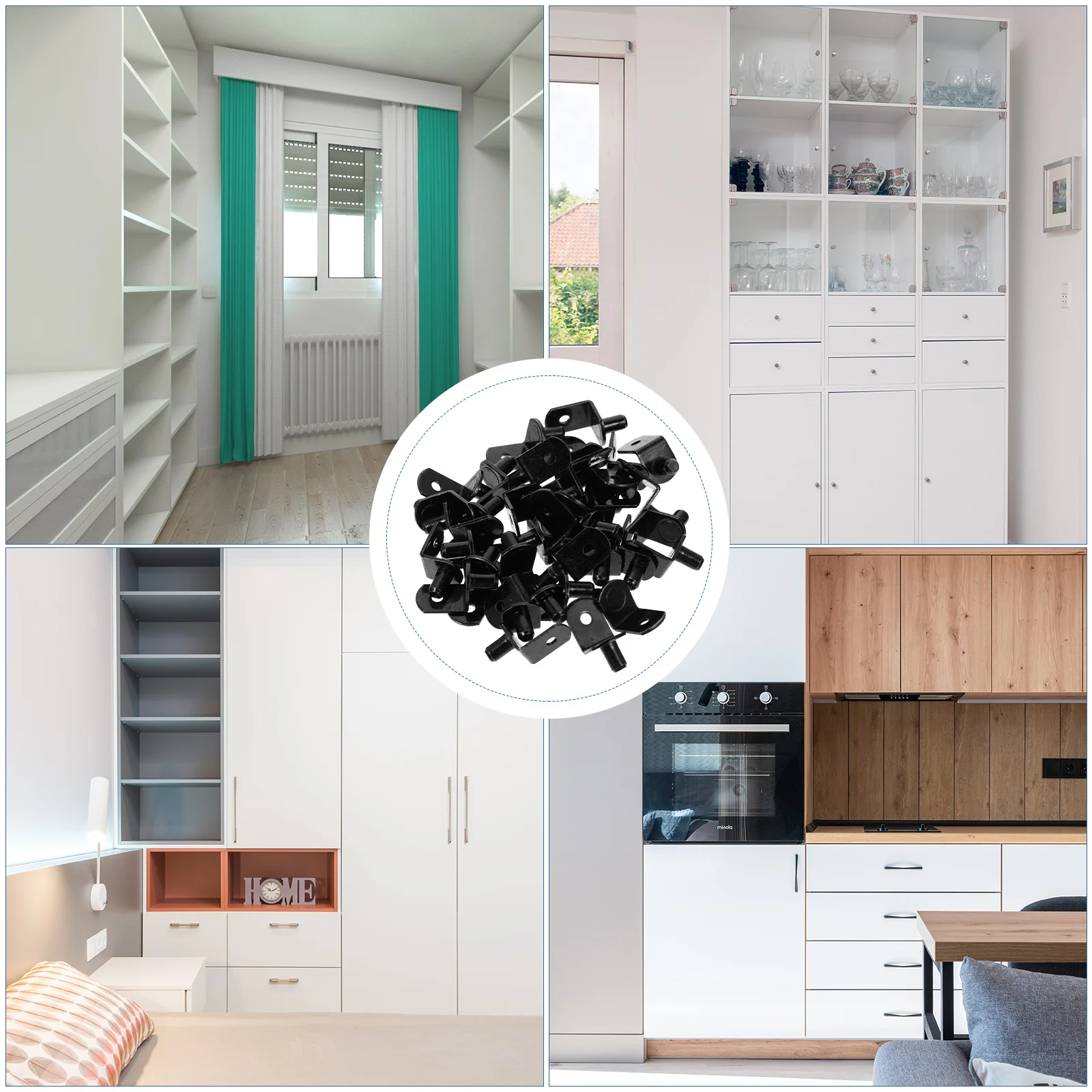 

40pcs Brackets L-Shaped Metal Shelf Supports For Cabinet Bookcase Kitchen Storage Durable Steel Layer Shelf Holders