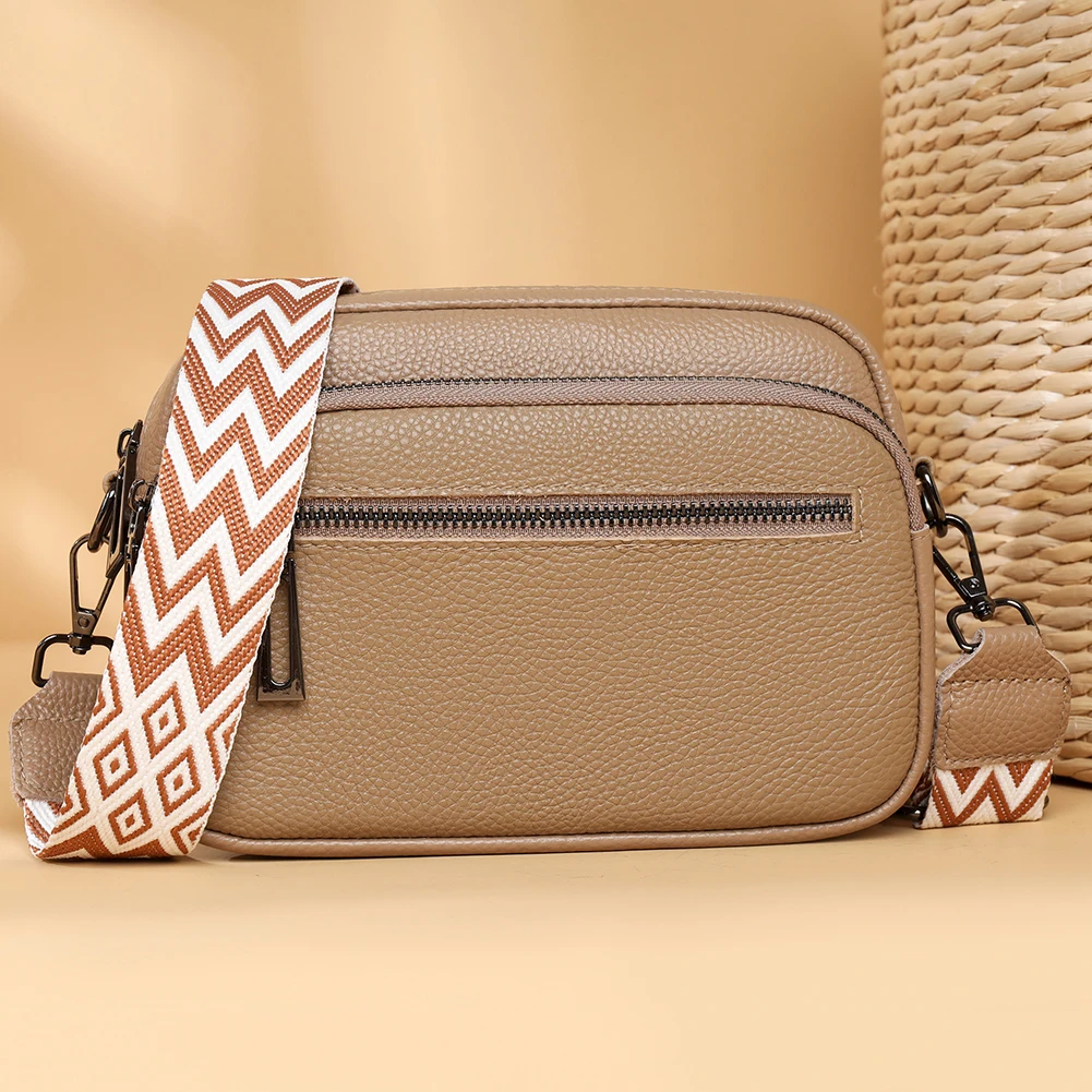 

Casual Leather Handle Bag Solid Shoulder Handbag Vintage Adjustable Shoulder Straps Multi-pocket Clutch Purse Women Shoulder Bag