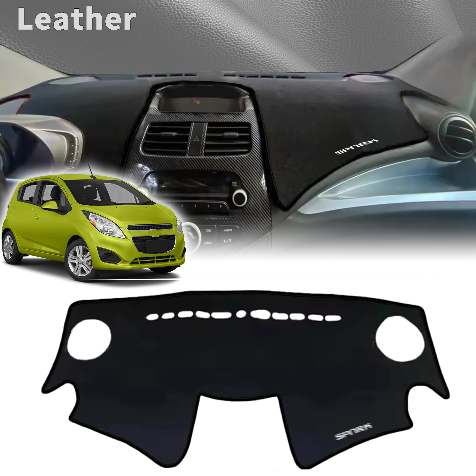 

fit for Chevrolet Spark 2015-2013 LOGO Car Accessories Dashmat DashMat Sunshade Dashboard Cover Pad Protective Carpet Leather
