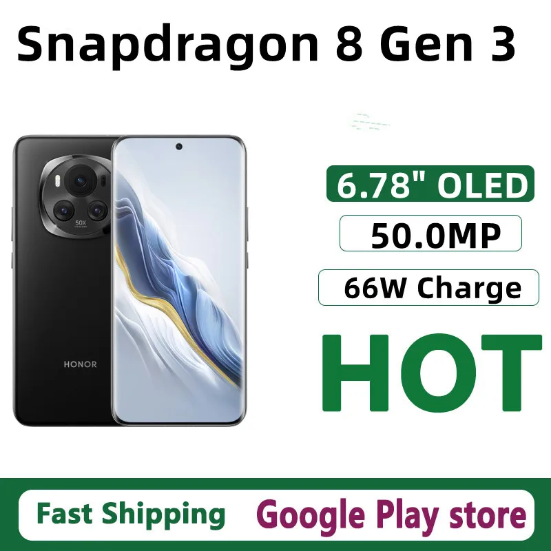 Original Honor Magic 6 Mobile Phone Snapdragon 8 Gen 3 Android 14.0 Wireless Charge 6.78