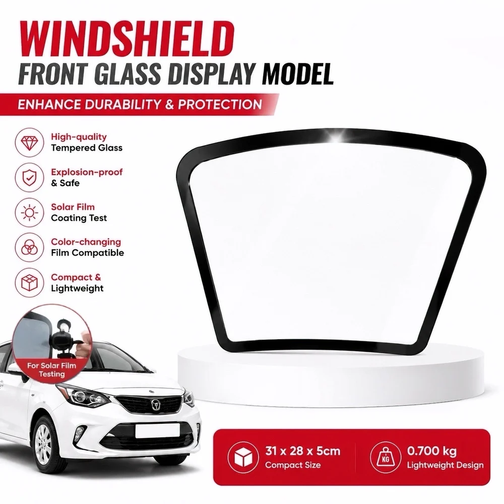 Car Front Glass Display Model Automotive Tempered Glass Windshield Show Model Explosion-Proof/Solar Film Coating Test Model