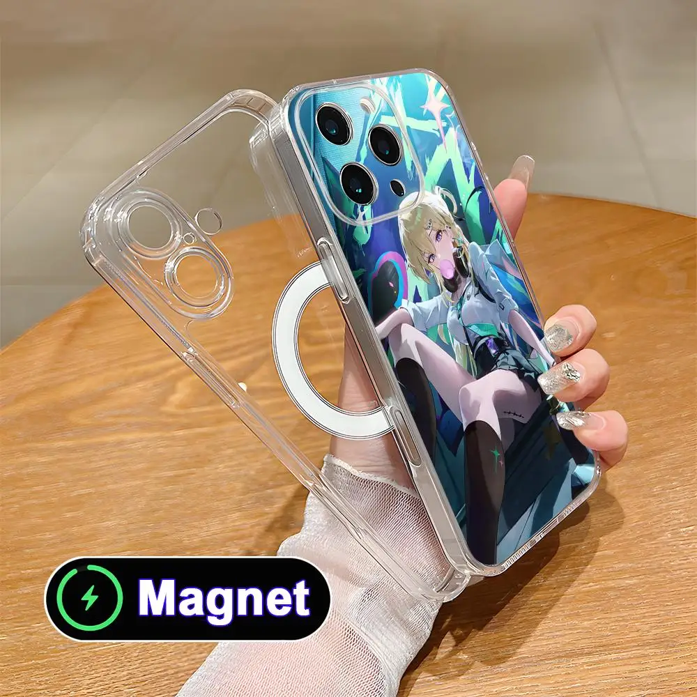 

Wuthering Waves Lynae Phone Case for iPhone 17 16 15 14 13 12 11 Air Pro Max Plus Mini Soft TPU Clear Magnet Cover