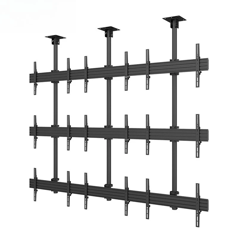 Multi-screen Adjustable Telescopic Ceiling Rod Mounted TV Stand Ceiling