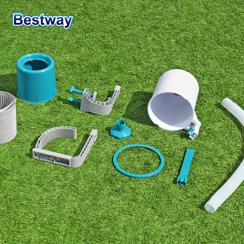 Bestway 58233 800 GPH 지상 수영장 표면 스키머 잔해물 청소기(빠른 설치 및 높이 조절 가능)