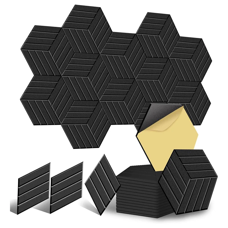

Y49A-12 Pack Self Adhesive Acoustic Panels Soundproof Wall Panels,Sound Proof Foam Panels For Noise Absorbing