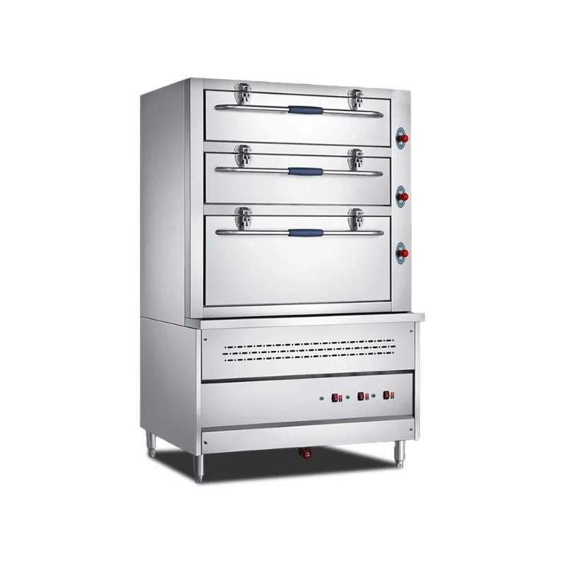 

Commercial gas seafood steamer three-door circulating heating steam multi-functional stainless steel electric heating steamer