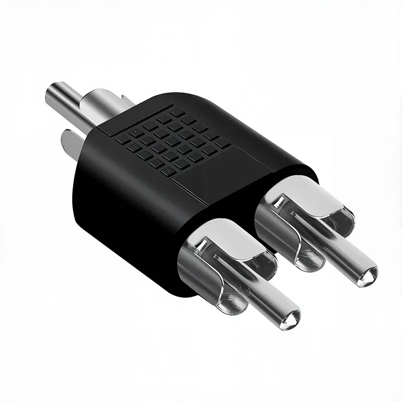 5 piezas conector macho a doble hembra RCA enchufe de loto, toma RCA hembra, adaptador de audio de 3 hembras para cable de video 3