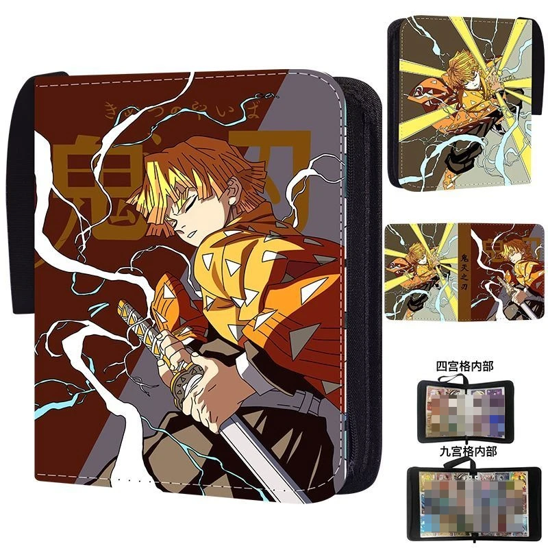 Demon Slayer Tanjiro Kamado Nezuko Kreativer, hochwertiger Anime-Cartoon-Druck, PU-Leder, Reißverschluss, neun Gitter, Kartenaufbewahrung, Buch, Geschenk – Detail 4