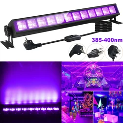 Plug in LED Black Light Bars Glow in The Dark Party Supplies Flood Light Blacklight Halloween Fluorescent Party Stage Lighting