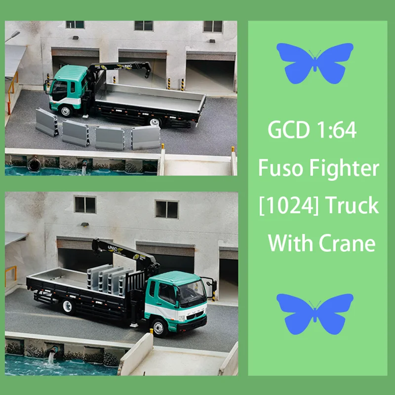

GCD Diecast Alloy 1:64 Fuso Fighter [1024] Truck With Crane Alloy Car Model Static Collection Decorated Holiday Toys