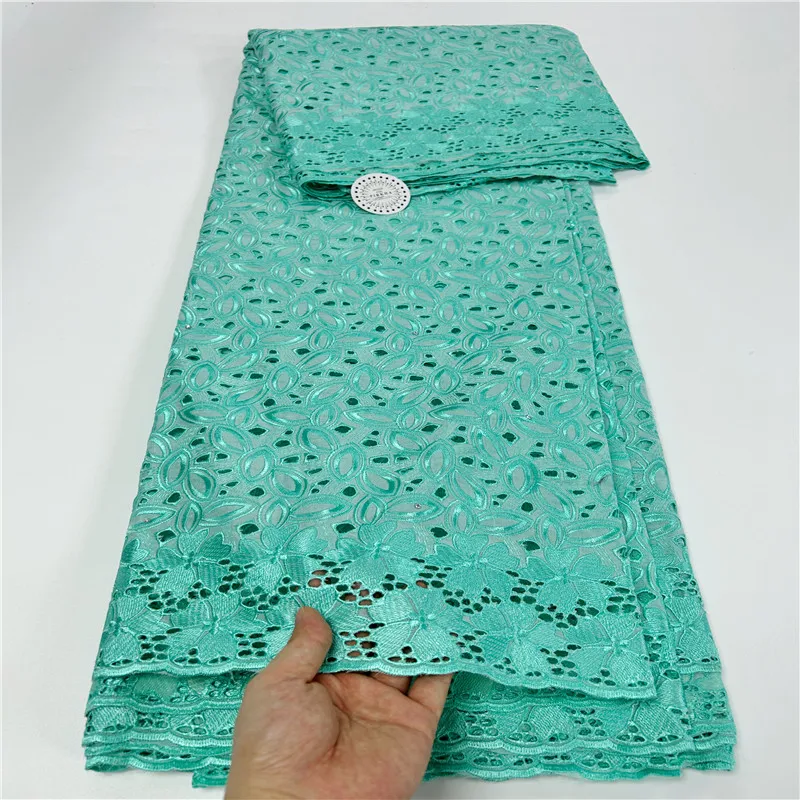 Swiss Lace Fabric with Stones Embroidery, Heavy Beaded, African Embroidery, 100% Cotton, Swiss Voile, Popular Dubai Style, 2L060