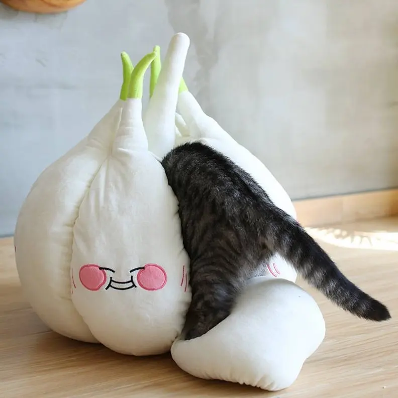 Garlic Bulb Cat Bed Cute cat Teepee Closed Dog Sleeping Bag Warm Soft Kitten Houses & Condos