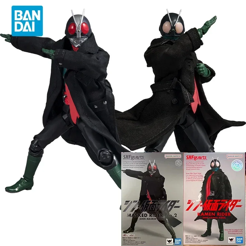 

Spot Direct Delivery Bandai Original Kamen Rider Anime Model SHF MASKED RIDER No.2 Action Figure Toys For Children Gift