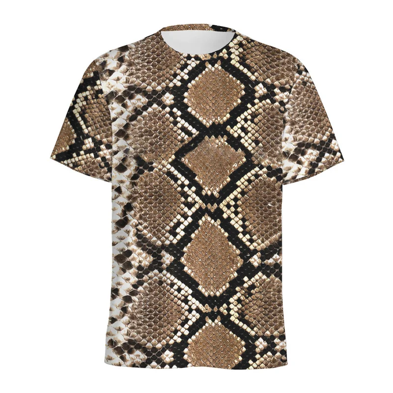 

Men's Fashion 3D Printed Snake Skin Pattern T-shirt Animal Skins Graphic round Neck Short Sleeve Tee Shirt Streetwear Top MOTO