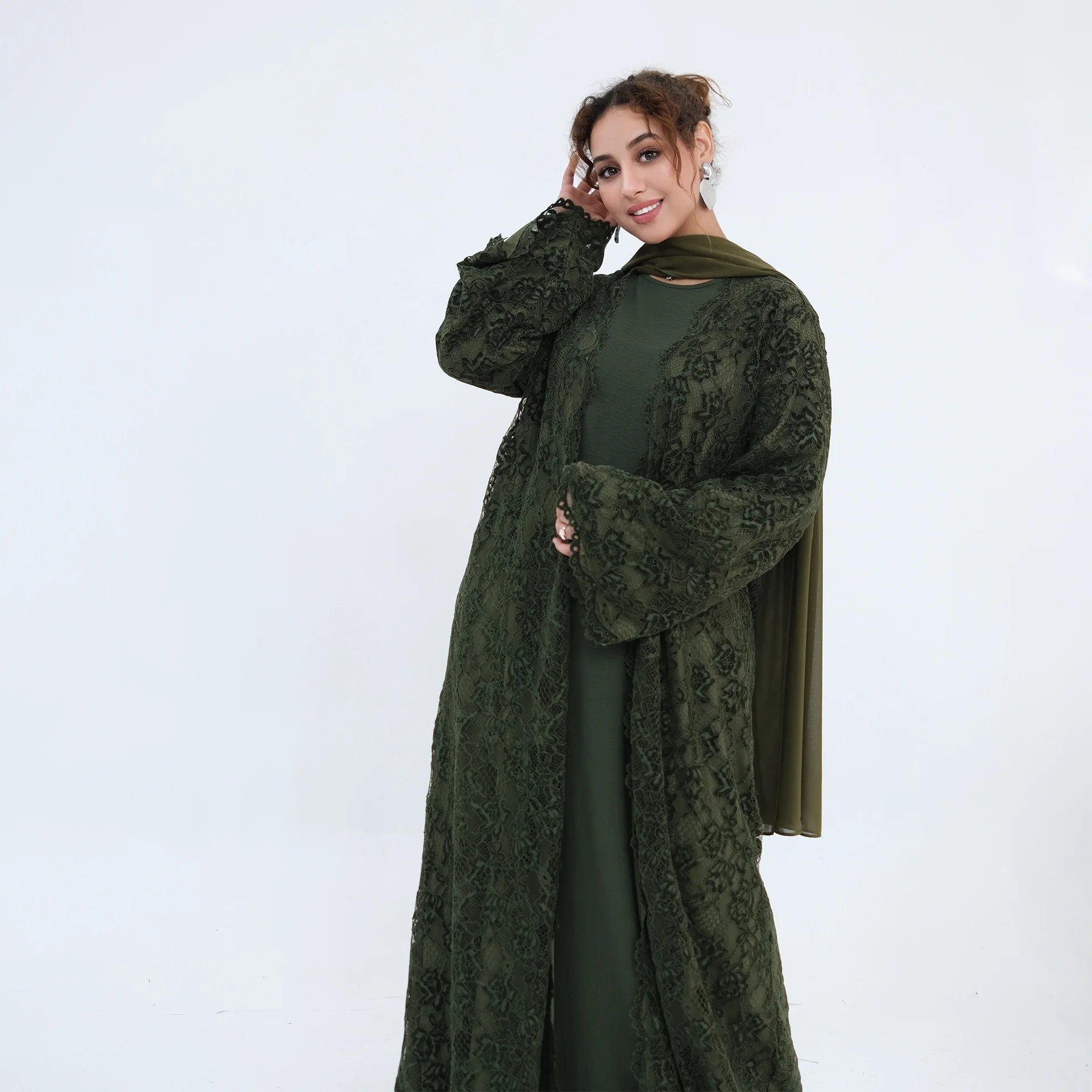 Abaya Lace Dress Women Eid Mus - Embroidery Abaya ulasan dan harga
