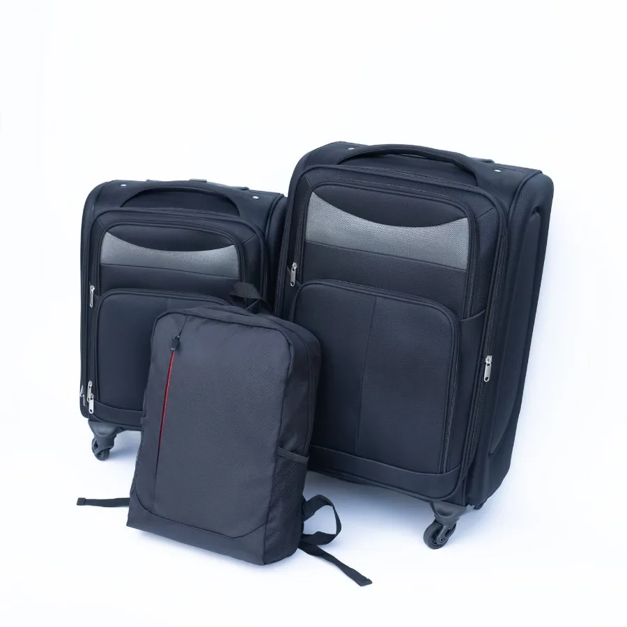 Gepäck 2-teiliges Rucksack-Set schwarz