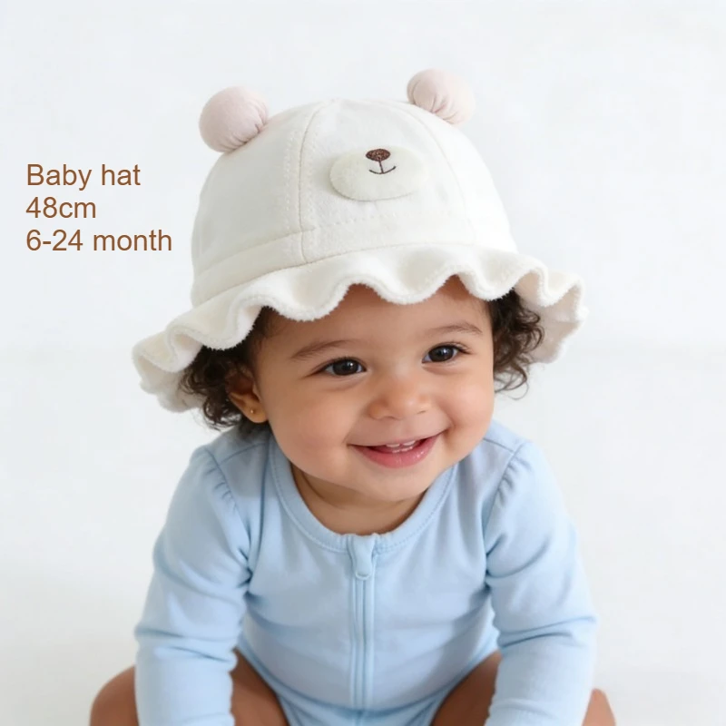 

Kid Fisherman Hat 48cm 6-24 Baby Sun Hat Month Girls Cute Outdoor Sun Protection Cap Infant Toddler Boys Spring Summer Beach Cap