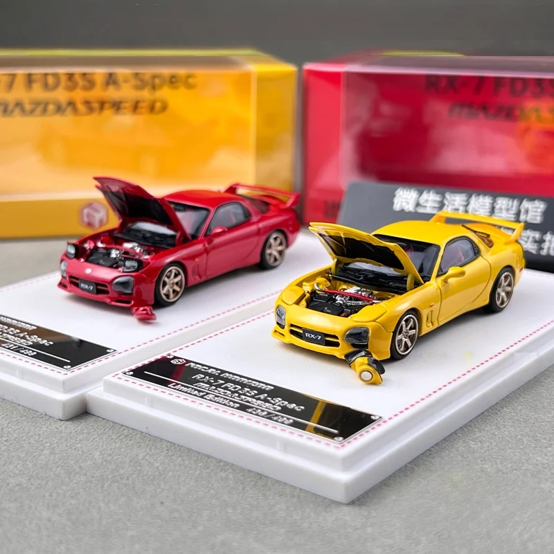 

В наличии: 1:64 Mazda RX-7 FD3S A Spec литая под давлением модель автомобиля с открытыми крышками из сплава, праздничная игрушка в подарок для мальчиков, декоративный предмет для взрослых.
