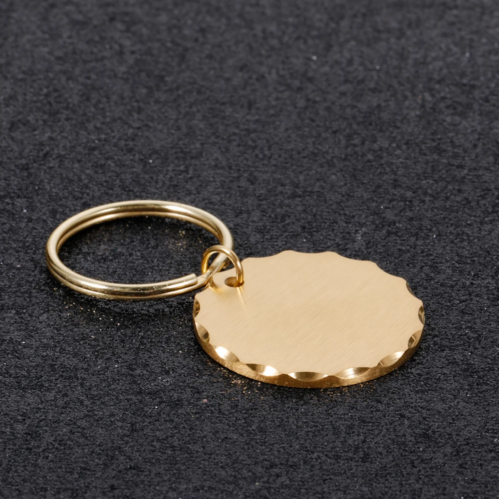 600 pcs Embossing Round Keychain Pet ID Tag Anti-lost Personalized Cat Puppy Collar Accessories Custom Plate Key Chain Ring