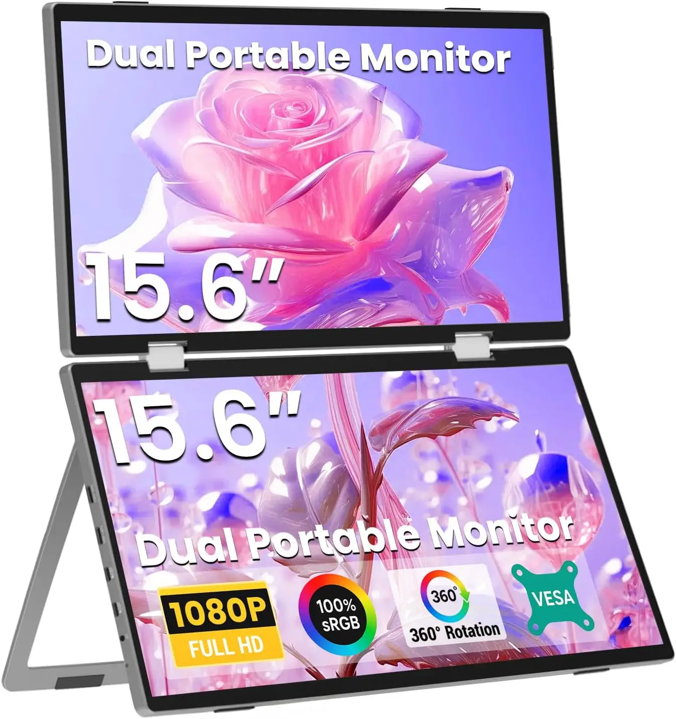 �y�Z�[�����z15.6�C���`�|�[�^�u���f���A���f�B�X�v���C1920 x 1080�f���A���X�^�b�N�܂肽���݉\�f�B�X�v���C107%sRGB 360°��ʒ���USB-C/HDMI��2�f�B�X�v���CDisplayLink�X�^�b�N�X�N���[���G�N�X�p���_���A�b�v�O���[�h���A�m�[�g�u�b�NPC Mac Windows�ɓK�����X�^���h