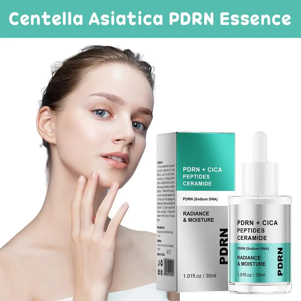 30ml Face Serum Centella Asiatica PDRN Essence Salmon Peptide Ceramide Moisturizing Hydrating Nourish Repair Skin Care Liquids