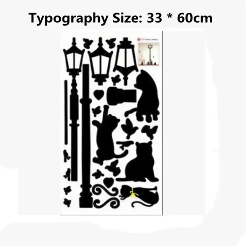 الإبداعية DIY شعبية الطراز القديم مصباح القط والطيور الجدار ملصق الكرتون جدارية ديكور المنزل غرفة الأطفال ملصق للجدران #6