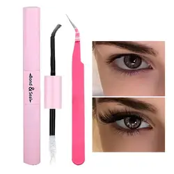 Eyelash Adhesive Glue Stainless Steel Eyelash Tweezers Lash Adhesive Glue And Tweezers Set For Women Girls For Sensitive Skin Dr