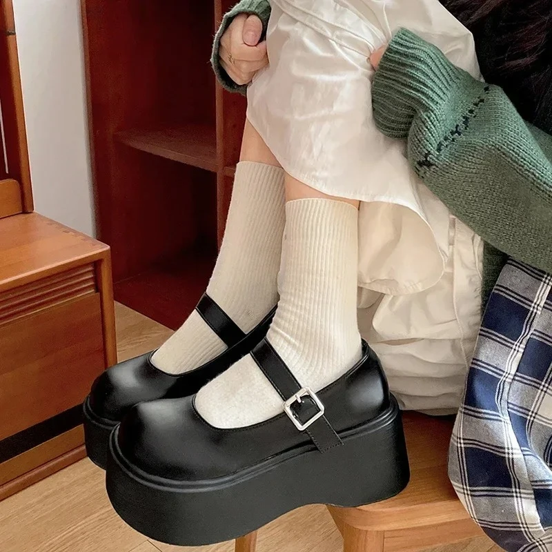 

Women Shoes High Heel Pumps Platform Women Mary Jane Shoes Fashion Shallow Round Toe Shoes New Outdoor Street Style Single Shoe