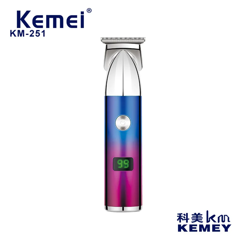 

Kemei KM-251 Amazon cross-border gradient color LED LCD digital display two speed variable frequency electric hair clipper