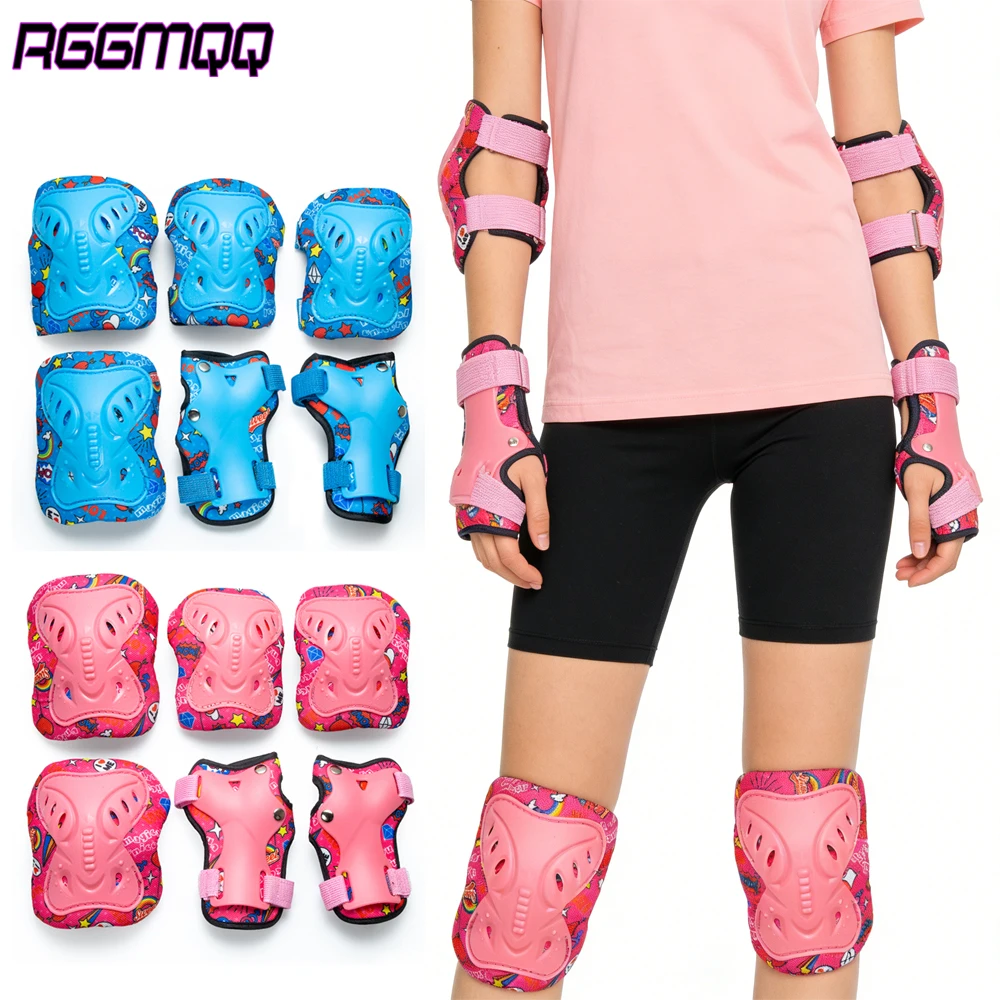 

3 in 1 Kids Knee Elbow Pads with Wrist Guards Protective Gear Set for Boys Girls,Safety Protection for Roller Skating Cycling