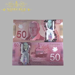 Billete de dólar canadiense, chapado en oro de 24k, 1 50 10 100, 10 unidades por lote