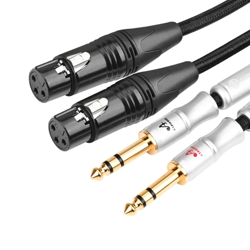 Kabel HiFi 6.5 do XLR Hi-end 6N OFC Spiral Nerve Pozłacana wtyczka Podwójny kabel TRS do 2XLR 6,5 mm do wzmacniacza miksującego