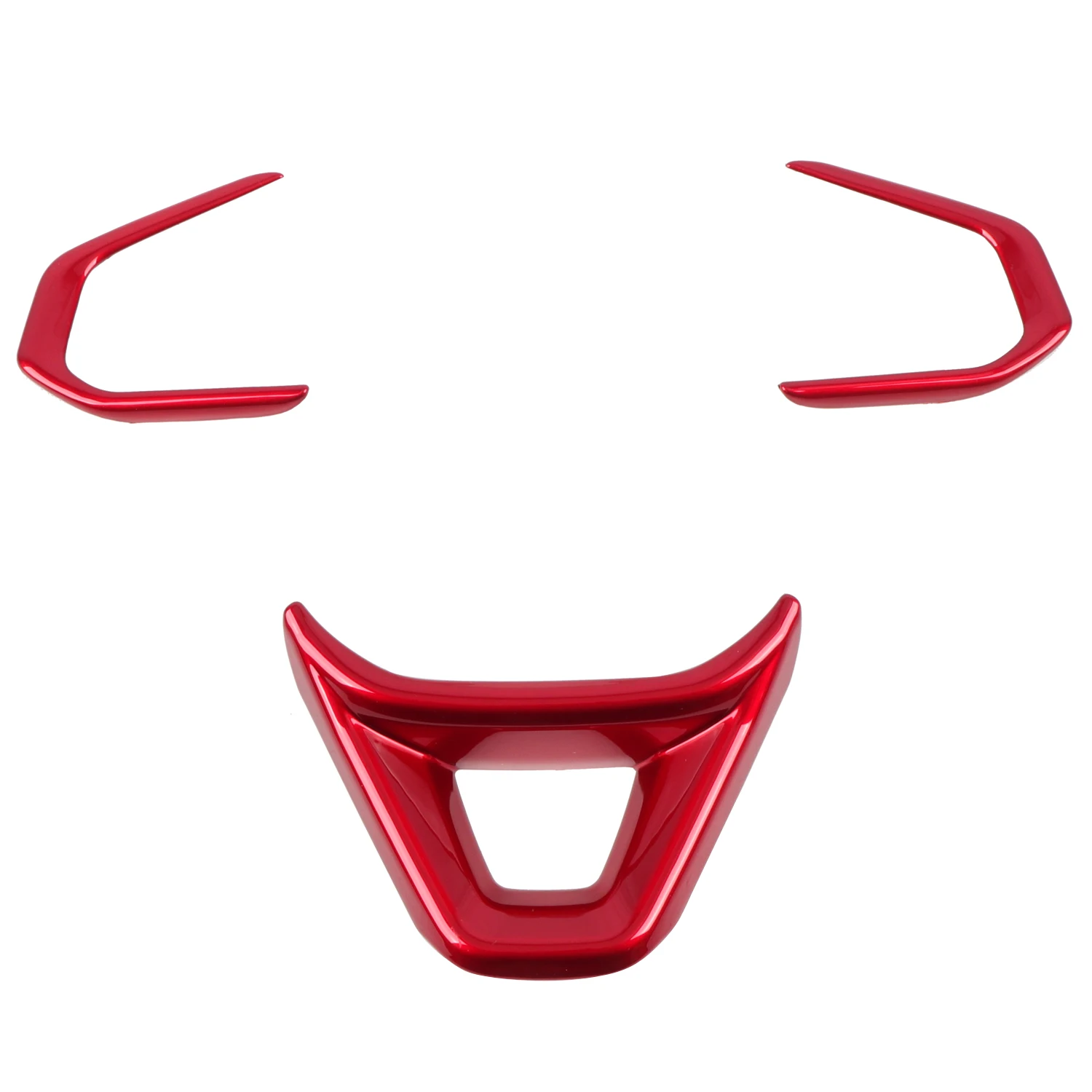 For Chevrolet Chevy Trax 2024 2025 Car Interior Steering Wheel Cover Trim Overlay ABS Red Accessories 3pcs