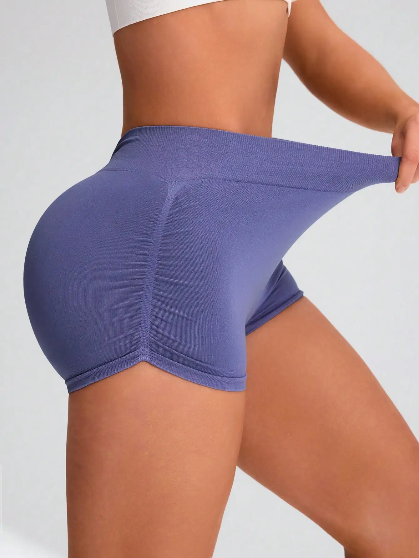 Women High Waist Seamless Yoga Shorts Scrunch Butt Lift Elastic Workout Biker Shorts Stretchy Tummy Control Gym Fitness Running