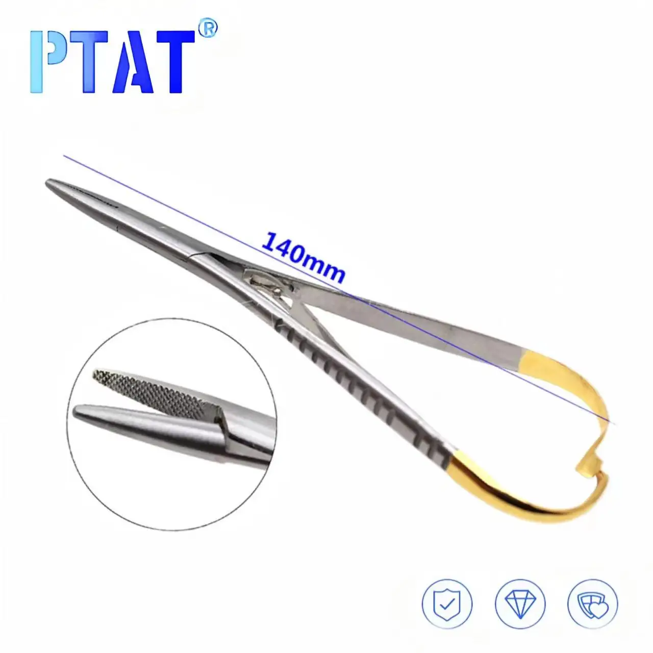 Dental Needle Holder Surgical Instruments Dental Orthodontic Mathieu Needle Holder Tip TC Premium Dental Tools 14cm